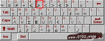 利用软键盘输入大于等于号