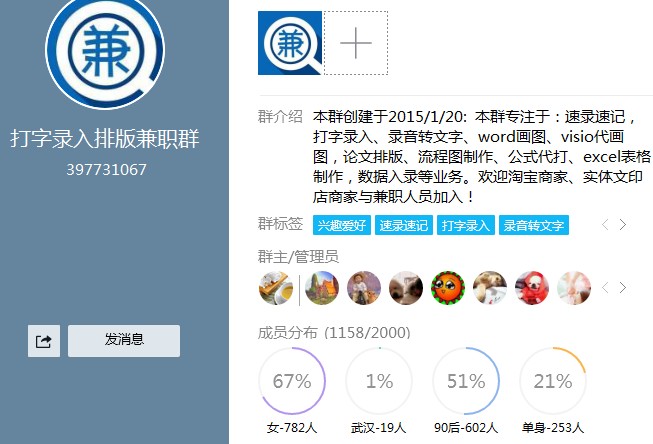 有没有真正免费在群里打字赚钱的qq群号?打字录入排版兼职群