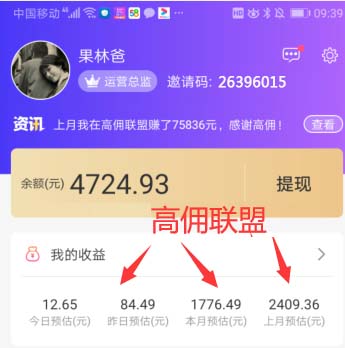 请问:高佣联盟一月能挣多少钱?我2000元/月,大神们20万!